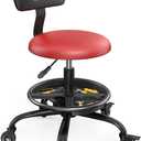 Rolling Shop Stool with Wheels for Garage, Mechanics Stool Chair