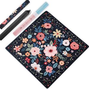 Mahjong Mat & Mah Jongg Mat for Table - Waterproof & Silent, 3mm Thick Non-Slip Game Pad with Unique Designs, Carry Bag & Gift Tube - Premium Mahjongg Accessories（31.5" x 31.5",Black)