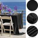 TURSTIN 8 Packs Black Satin Tablecloth 102 x 58 Inch Overlay Satin Table Cover Rectangle Bright Silk Tablecloth Smooth Fabric Table Decoration for Wedding Banquet Party Events