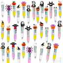 CZWZ 27Pcs Mini Multicolor Pens in One 4-in-1 Cute Pens Bulk for Kids, Ballpoint Pen for Birthdays and Children's Parties, Fun Gifts Assorted Ink Kawaii Pen(Halloween)