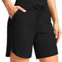 G Gradual Women's 7" High Waisted Swim Board Shorts with Pockets Quick Dry Beach Swimming Shorts for Women with Liner M
