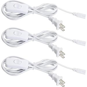 CNSUNWAY T5 T8 LED Lights Power Extension Cord, 10FT/3Meters LED Wire Connector Extension Cable with On/Off Switch for T5 T8 Integrated LED Tube, Shop Light Fixtures (3 Pack)