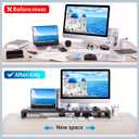 EAXBUX Dual Monitor Stand with Wireless Charging and 4 USB 3.0 Ports, Steel Monitor Stands for 2 Monitors, Metal Computer Stand Riser for Desk, Office, Laptop, PC up to 32 Inches (Black)