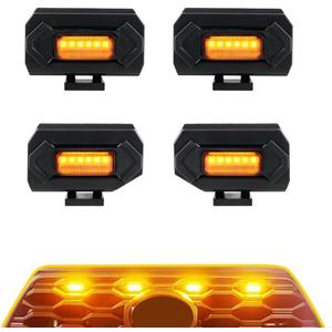 Bright LED Amber Grill Lights with Fuse Adaptors for Toyota Tacoma TRD Sport and Off Road 2020-2023| Tacoma TRD Accessories | Tacoma Front Grill Lights | Off-Road Lighting & Custom Styling Upgrades