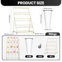 Flower Display Stand 4 Layers with 16 PCS Round Buckets, Flower Stand Metal with Lockable Swivel Wheels, Heavy Duty Moving Flower Rack for Terrace, Garden, Florist Shop, Living Room, Patio