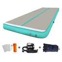 EZ GLAM 10ft Air Mat Tumble Track Inflatable Gymnastics Tumbling Track Mat with Electric Air Pump for Cheerleading/Practice/Beach/Park/Home use
