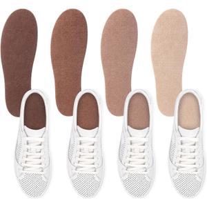 4 Pairs No Show Socks, Breathable Shoe Liner Anti Slip Barefoot Insert, No Stinking Shoe Liner for Men Women (Warm Color)