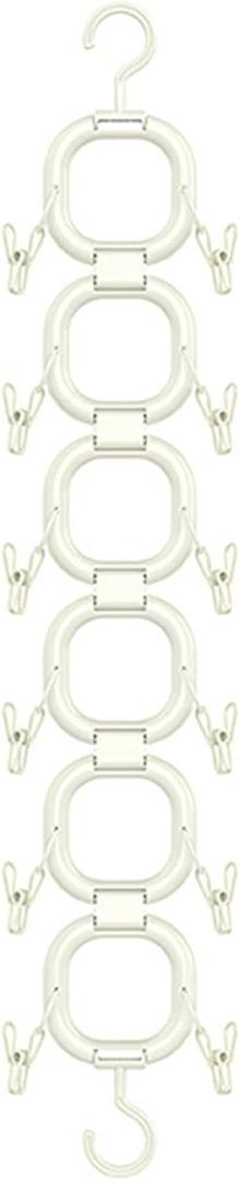 Plush Doll Hanging Storage Rope Display Rack with 13 Clips Wall Hanging Organizer for Keychain Plushies, Mini Toys Holds up(White)