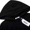 MISSKY Women's Women's Sweatshirt Hooded Dress (Black, M)