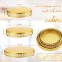 Wenqik 3 Pack Round Metal Cake Stands 12" 14" 16" Dessert Display Cupcake Stands Elegant Display Plate for Wedding Birthday Party Event Anniversary and Table Decoration, Gold
