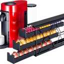 FlagShip 3-Tier Nespresso Pod Holder & Vertuo Coffee Capsule Organizer - Black Metal Space-Saving Storage Holds 30+ Pods Fits All Size Vertuo Pod