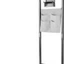 Seiritex Over the Door Ironing Board 13x36 inches with Iron Holder and Pocket Storage Bag, Hanging Iron Board for Home Laundry Room, Black