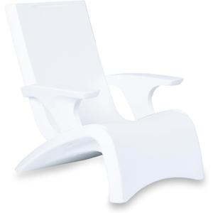 Step2 Vero Adirondack Chair, Stylish Poolside Lounger, Fade-Resistant, Waterproof Patio Furniture for Sun Shelf, Use in Pools up to 9-Inches of Water, Weighted, White, 1 Pack