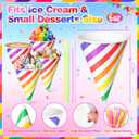 Honeydak 200 Pcs Snow Cone Cups with Straws, 6 oz Disposable Paper Cone Cups for Shaved Ice, Syrups and Ice Cream, Summer Party Supplies for Events and Gatherings