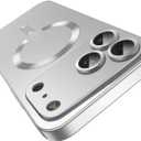 Misscase Magnetic for iPhone 17 Pro Case,Comes with Camera Lens Protector,Compatible with Magsafe,Soft TPU Full Protection Slim Smooth Bumper Shockproof Phone Cover Silver