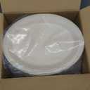 100% Compostable Oval Paper Plates 12 Inch, 125-Pack Large Heavy Duty Paper Plates Bulk,Biodegradable Bagasse,Eco-Friendly Disposable Dinner Plate for BBQ,Picnic,Party (BPI Certified,Microwaveable) (Natural)