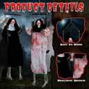 Outvita 2 Pack Hanging Halloween Skeleton Decorations Outdoor, Scary Swinging Grim Reapers for Best Halloween Outdoor Decor with Lighted Up Eyes, Creepy Haunted House Prop, Party Supplies