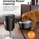 Wireless Water Fountain for Large Dogs for Cats Stainless Steel Pet Bowl Plastic Containers Dispenser - Multi-Filtration & Deeper Drinking Area,Water Window & LED,Ultra-Quiet Wireless&1Filter