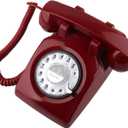 Retro Telephone, Classic Landline Telephone Vintage Old Fashioned Corded Telephone with Redial Function,for Home & Office Decor, Red