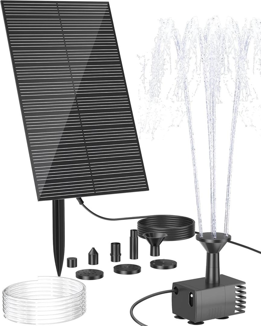 Biling Solar Water Fountain Pump, Solar Bird Bath, Outdoor with Tubing, Solar Powered Fountain Pump for Pond BirdBath, Garden, Pool, Fish Tank, Backyard