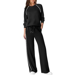 Sampeel Women 2 Piece Lounge Sets Sweatsuit Fall Outfits Matching Wide Leg pants Set Tracksuit Trendy Clothes, Large