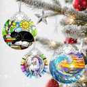 Stained Glass Ornament, Christmas Ornament, Hanging Ornaments for Home Decor & Christmas Tree Ornaments Exquisite Holiday Decor, Xmas Gifts & Holiday Present - Black Cat