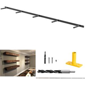 69 inches, Heavy-Duty Floating Shelf Bracket, Hidden Shelf Bracket for Fireplace Shelves, Installed on Studs, max Load of 210 pounds, Hidden Bracket for Shelves 69 inches, (with Ease kit)