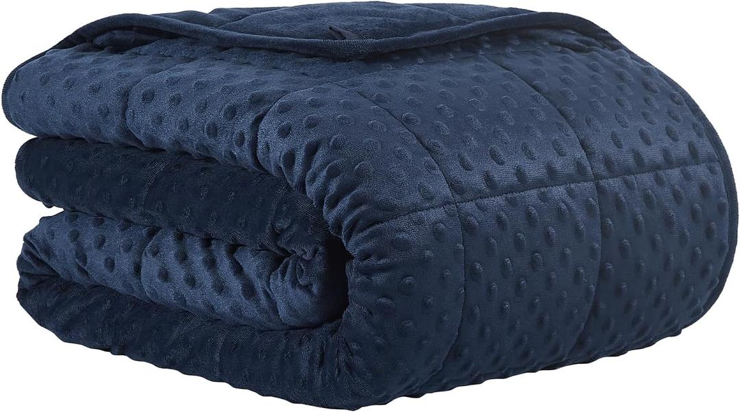 CuteKing Weighted Blanket - Weighted Blanket with Premium Glass Beads - Heavy Blanket Crystal Velvet for Comfort Sleep - Thick Blanket All Season (20lbs, 80"x87", Blue Bubble)