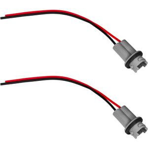 2PCS Turn Signal Socket Tail Light Harness T13 T15 T10 194 Brake Side Marker Light Socket License Plate Harness Pigtail Bulb Adapter for GM Chevrolet (Grey)