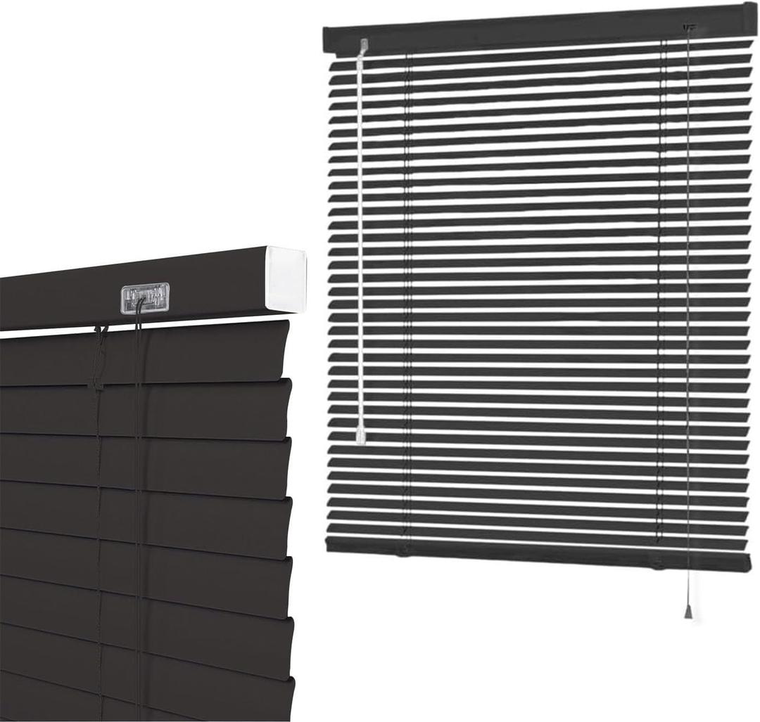 1" Aluminum Window Blinds Mini Blind 41" 36" 24" 16" 58" 72" 78" 60" 63" 67" 70" 80" 81" 82" 22" 30" 32" 34" 48" Wide Room Darkening & Privacy Blinds Cordless for Home Office Bathroom(Black)
