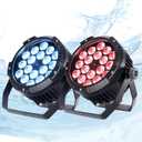 Outdoor Waterproof Par Lights, IP65 Stage Light, LED Uplights with DMX512 Sound Activated, DJ Lighting for Christmas Event Party Wedding Disco (2, 4 Colors Mixed)
