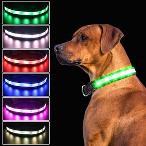 Light Dog Collar - USB Rechargeable Super Bright Luminous Dog Collar for Dogs and Cats, Adjustable Length, Waterproof Dog LED Collar (S, Black)