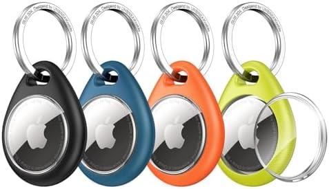 UNBREAKcable for Apple AirTag Holder - 3 Pack [Fit Tightly Design] [Easy to Install] [Hold Air Tag Securely] Waterproof TPU Shell Protective Case with 304 Stainless Steel Keychain Key Ring