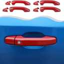 Exterior Door Handle Cover Door Outer Handle Bowl Cover Door Handle Protective Trim Cover Fit for Chevy Silverado 2019-2024 Exterior Accessory 8PCS/Set (Red)