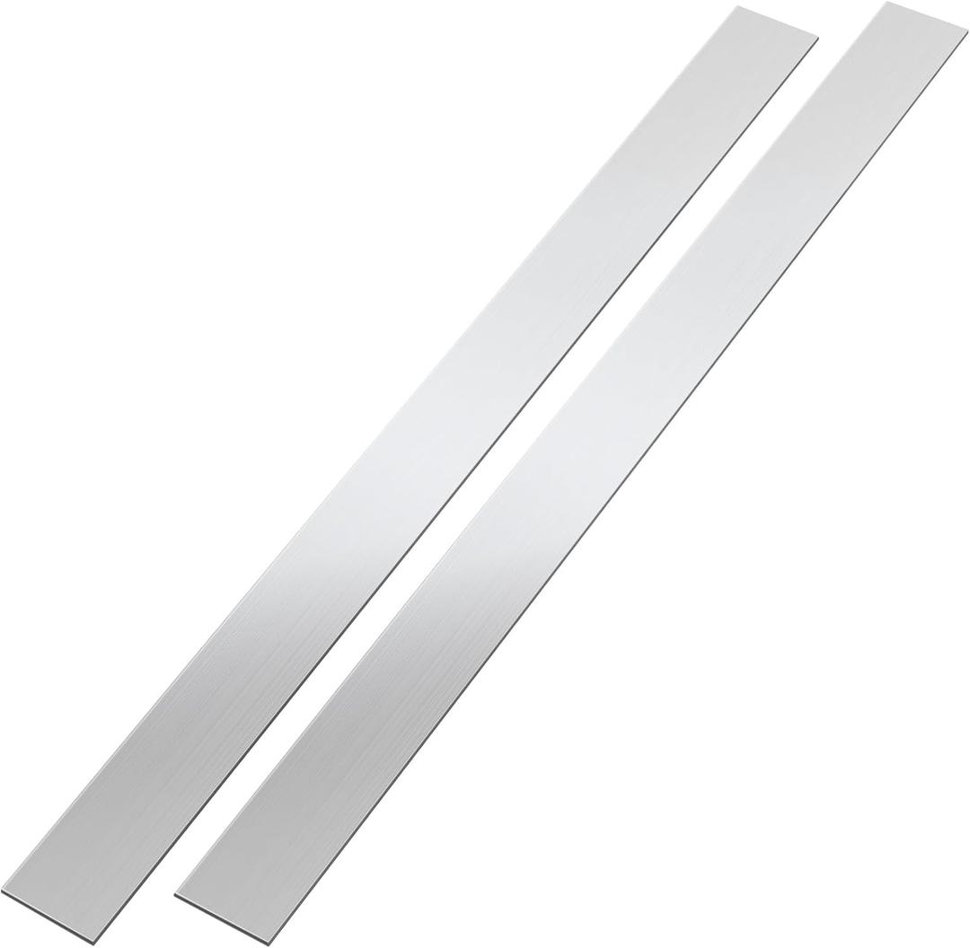2 Pcs Stainless Steel Trim Strips 304 Brushed Stainless Steel Metal Finishing Sheet Metal Gap Strip Filler Trim for Kitchen Tools (3 x 30 Inch, Silver)