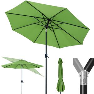 Tempera 10ft Patio Market Outdoor Table Umbrella with Push Button Tilt and Crank,Large Sun Umbrella with Sturdy Pole&Fade Resistant Canopy,Easy to Set,Green