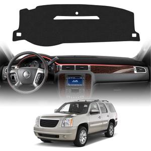 CARTIST Dash Cover Fits for 2007-2013 Chevy Silverado Sierra(NOT fit LT/WT/LS), 2007-2014 Chevy Tahoe Suburban Denali Avalanche & GMC Yukon/XL Without Dash Speaker(Only fit ONE Glove Boxes)