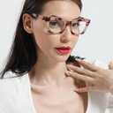 REAVEE 6 Pack Reading Glasses for Women Blue Light Blocking, Cute Square Computer Readers with Spring Hinge, +1.75
