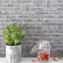 2 x Timeet Grey Brick Peel and Stick Wallpaper Brick Contact Paper 17.7" x 78.7" Removable Wallpaper Self-Adhesive 3D Brick Wallpaper Grey Brick Wallpaper for Room Decoration Vinyl Film Roll (Gray 2)