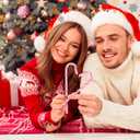 Hicarer 50 Pieces Christmas Plastic Candy Cane 5.9 Inch Christmas Tree Hanging Ornament Decoration Twisted Tree Candy Cane Ornament for Xmas Holiday Party Favor (Pink and White)