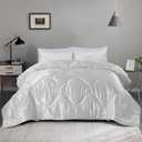 A Nice Night Satin Silky Soft Quilt Luxury Super Soft Microfiber Bedding Comforter Set Full/Queen, Light Weighted (White, Queen)
