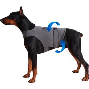 Dog Anxiety Vest - Skin-Friendly Calming Shirt for Thunder, Fireworks, Vet Visits & Separation Anxiety No Medicine or Training Needed Suitable for  Dogs (L-Chest(18.8"-26.9"), Dark Grey)