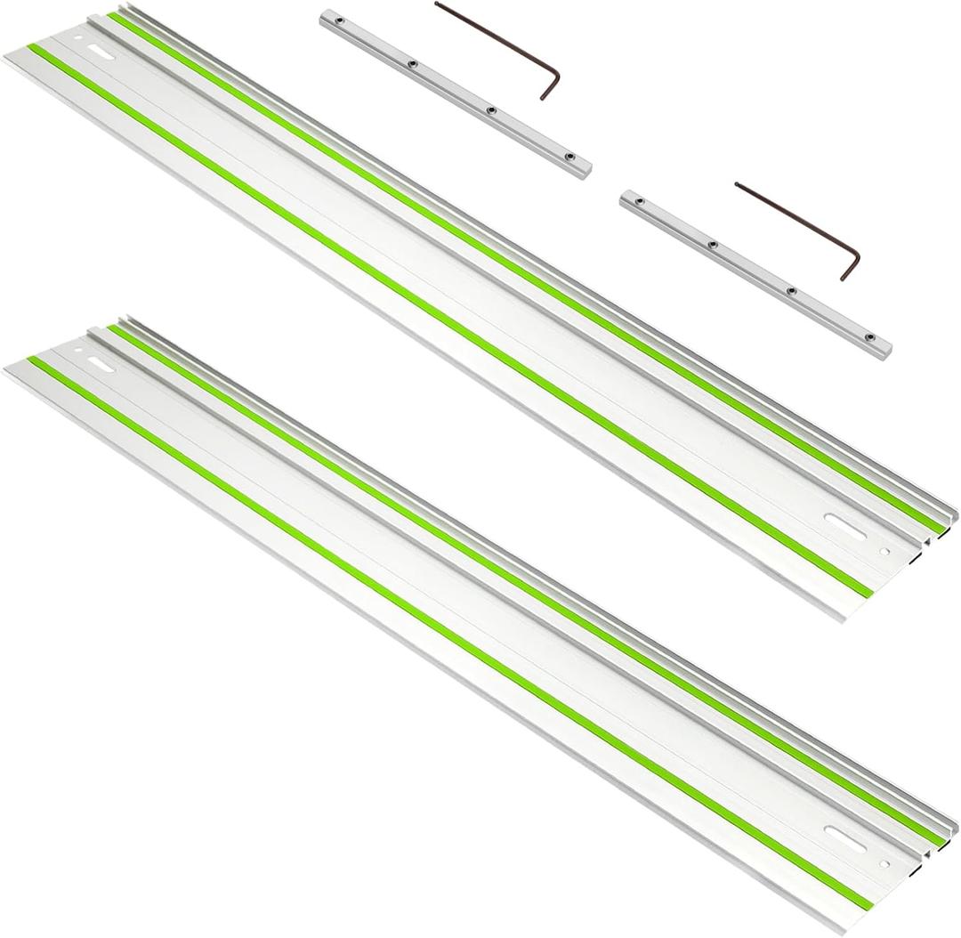 110in Track Saw Guide Rail for Festool Track Saw, 55" x 2 Guide Rail with Connector for Festool FS1400/2 Guide Rail, Perfect for Festool Track Saw and Woodworking Longer Cuts,