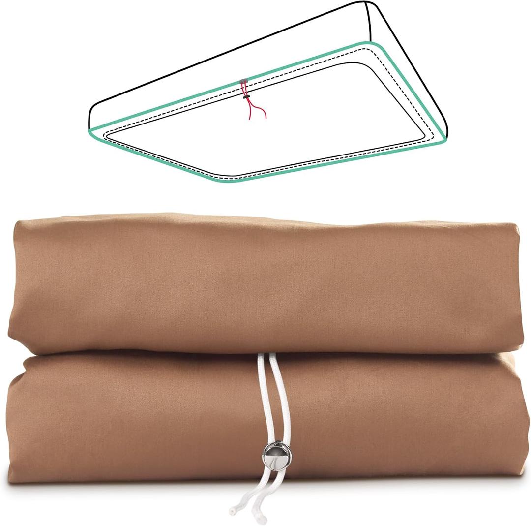 King Fitted Sheet, 100% Long-Staple Cotton Dual-Lock Fitted Sheet for King Bed, Luxury Soft and Comfort, 1000 Thread Count, Deep Pocket Fits 8" to 17" Mattress