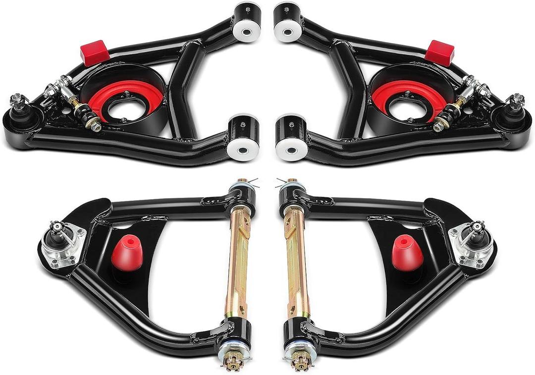 A-Premium Heavy Duty Front Upper & Lower Tubular Control Arm Kit, with Ball Joint & Bushing, Compatible with Chevy Buick Pontiac Oldsmobile - 1964-1972 - Malibu Chevelle El Camino Skylark Cutlass GTO