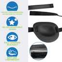 2 Pcs Eye Patches for Adults and Kids,3D Adjustable Eyepatch for Right or Left Eye,One Eye Cover for Lazy Eye,Pirate Costume(Black)
