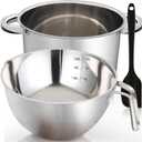 Marsheepy Double Boiler Pot Set, 2500ML2.3QT Mixing Bowl for Chocolate Melting, 4000ML3.63QT Stainless Steel Pot With Silicone Spatula for Melting Chocolate, Candy, Candle, Soap, Wax