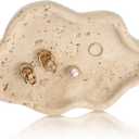 Natural Travertine Tray Cloud Shape Jewelry Dish 7.6 x 5.31 x 0.59 Inches Stone Catch All Trays Marble Dish Trinket Ring Key salver Aesthetic Gift for Women Home Table Room Decor
