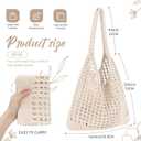 EIMMBD Crochet Bags for Women Beach Totes Bags Aesthetic Summer Tote Shoulder Hippie Bag Knit Bag