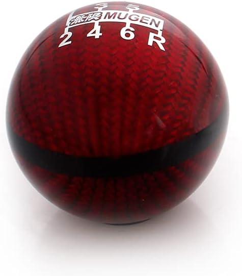 muge racing Universal Real Carbon Fiber Shift Knob 6 Speed Gear Shift Knob Round Ball for Most Manual/Automatic Car with 3 Adapters